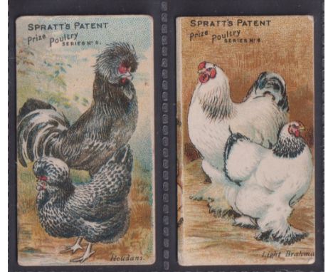 Trade cards, Spratts, Prize Poultry, 2 cards, Houdans (sl grubby) & Light Brahma (gd)