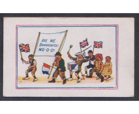 Cigarette card, J.S. Billingham, Army Pictures, Cartoons etc, type card, 'Are We Downhearted? No-o-o!' (gd) (1)