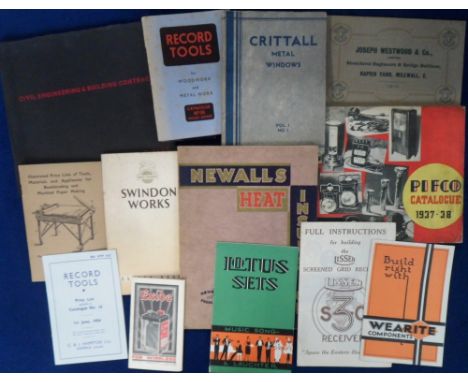 Ephemera, Industrial Catalogues etc. 16 items to comprise Pifco 1937-38, Record Tools (3), Crittall Metal Windows Vol 1 No. 1