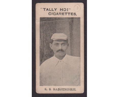 Cigarette cards, Australia, National Cigarette Co, English Cricket Team 1897/98 type card, K S Ranjitsinhji, (one horizontal 