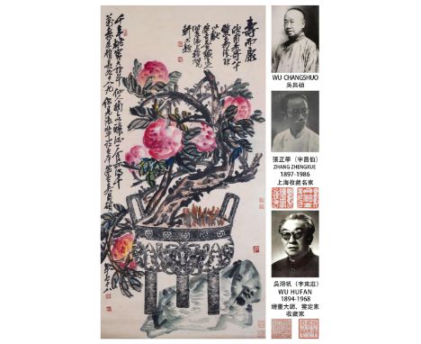 A Chinese Scroll Painting Signed Wu Changshuo 138 x 67cm 20th Century Zhang Zhengxue (1897-1986), courtesy name/style name Ch