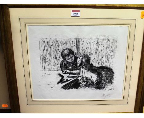 Pierre Bonnard. - La Lecture, monochrome print, 30 x 37cm