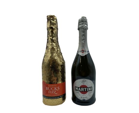 Two bottles of sparkling wine to include Martini 7.5%vol. 750ml and Sainsbury's Bucks Fizz 4%vol. 75cl&nbsp;