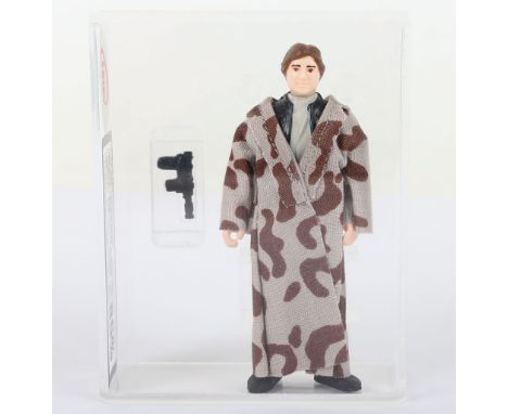 Vintage  Star Wars Han Solo (In Trench Coat) UKG 85% Graded Figure, 3 ¾ inches figure 85%, paint 90 % Coat 80% LFL No Coo,  s