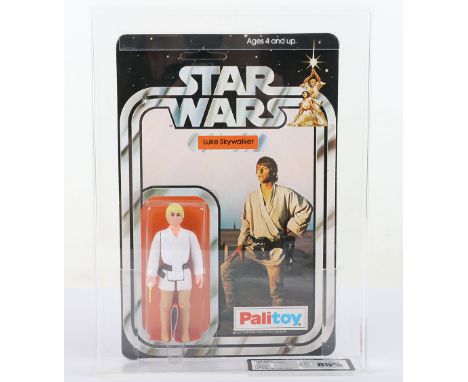 Vintage Star Wars UKG Graded 85 Luke Skywalker (Farmboy)  on 1978 Palitoy 12 back B card, 3 ¾ inches action figure fully seal