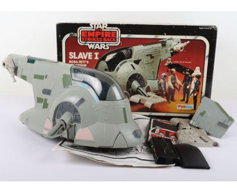 Palitoy Vintage Boxed Star Wars The Empire Strikes Back Slave I Boba Fett’s Spaceship, Cat No.33356 complete with tinted cano