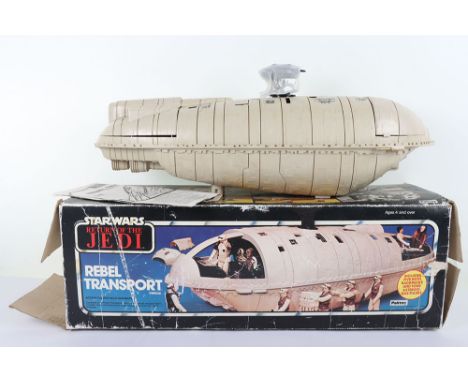 Vintage Boxed Palitoy Star Wars Return of The Jedi Rebel Transporter, in good used condition, complete with 4 hoth back packs