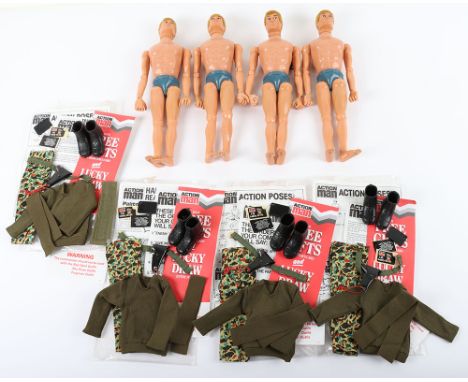 Four Vintage  Action Man Talking Commanders, all with  blond hair, eagle eyes, working voice box, complete with jersey, trous