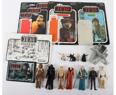 A Quantity of Vintage Star Wars Items including Figures, Darth Vader with cape & Lightsaber (missing tip) @G.M.F.G.I 1977 Luk