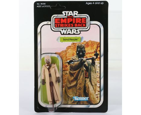 Vintage Kenner Star Wars Sand People Carded Empire Strikes Back figure 1980, 3 ¾ inches mint, on 41 back unpunched card back.