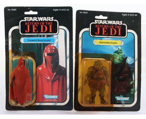 Two Vintage  Kenner  Star Wars Japanese Tsukuda Issue Return of The Jedi Action Figures, Emperor’s Royal Guard Vintage Origin