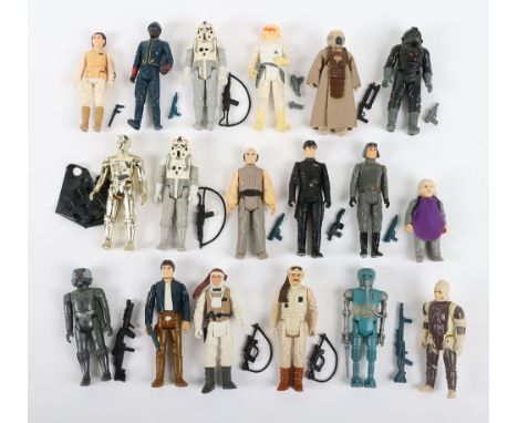 Eighteen Loose ESB Second/Third Wave Vintage Star Wars Figures 3 ¾ inches including: Dengar @1980 LFL Hong Kong, Han Solo Bes