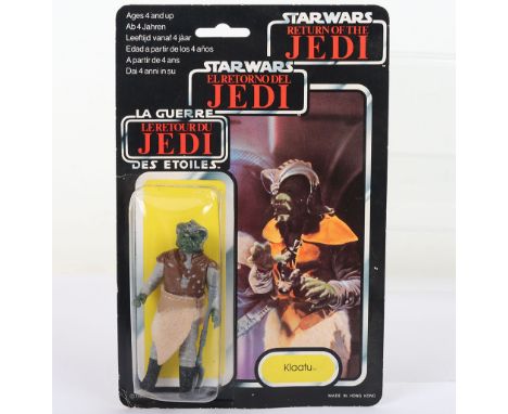 Palitoy Star Wars Tri Logo Return of The Jedi Klaatu (Skiff Guard Outfit) Vintage Original Carded Figure, 3 ¾ inches mint, fa