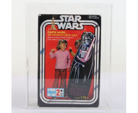Scarce Vintage Clipper Star Wars UKG Graded 75 Darth Vader Inflatable Bop Bag, circa 1977 box still sealed UKG 75%.