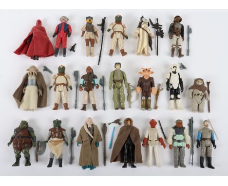 Twenty  Loose First Wave Vintage Star Wars ROTJ Figures 3 ¾ inches including: Admiral Ackbar@ LFL 1982 Hong Kong, Lando Calri