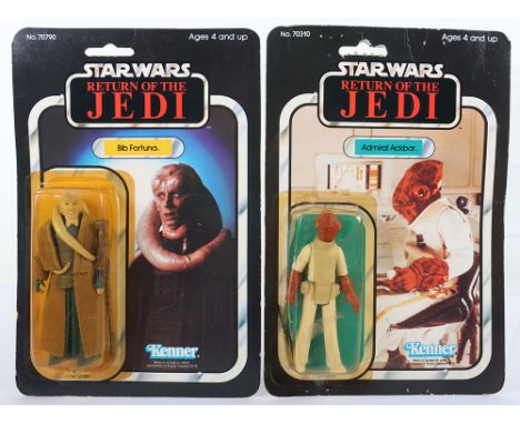 Two Vintage  Kenner  Star Wars Japanese Tsukuda Issue Return of The Jedi Action Figures, Admiral Ackbar Vintage Original Card