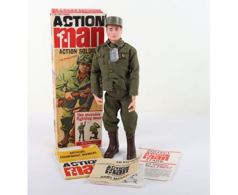 Action Soldier Vintage Action Man by Palitoy 1964, with original box ,cat no 93530000, red painted head, doll in near mint co