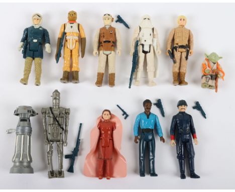 Eleven Loose ESB First Wave Vintage Star Wars Figures 3 ¾ inches including: Bossk @1980 LFL made In Hong Kong, Bespin Securit