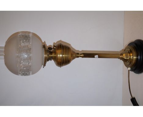 Brass column lamp, converted