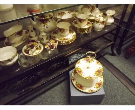 Royal Albert - a six-place setting tea / dinner service decorated in the Old Country Roses pattern comprising 47 pieces