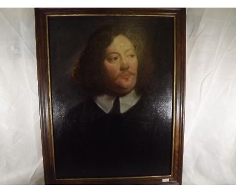 A 17th century oil on canvas portrait of a gentleman image size 62.5 cm x 46.5cm in later frame - Est £800 - £1200