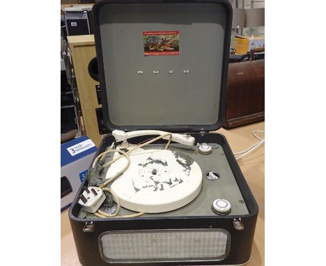 Cased Bush Mono record player. Not available for in-house P&amp;P, contact Paul O'Hea at Mailboxes on 01925 659133 