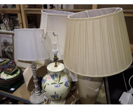 Five mixed table lamps, some with shades, largest H: 80 cm. Not available for in-house P&amp;P, contact Paul O'Hea at Mailbox