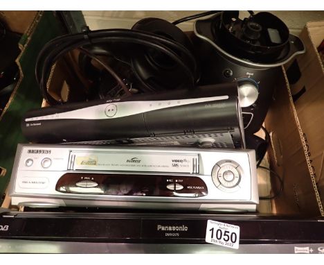 Quantity of mixed household electrical items to include Sky Box and DVD player. Not available for in-house P&amp;P, contact P