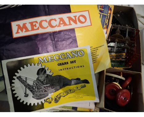 Small selection of vintage Meccano, including motor, build books etc. P&amp;P Group 3 (£25+VAT for the first lot and £5+VAT f