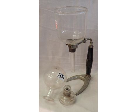 Retro glass Cona coffee percolator, lacking flask. Not available for in-house P&amp;P, contact Paul O'Hea at Mailboxes on 019