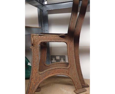 Pair of vintage cast iron bench ends. Not available for in-house P&amp;P, contact Paul O'Hea at Mailboxes on 01925 659133 