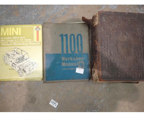 Morris 1100 workshop manual, Haynes Mini manual and a bible. Not available for in-house P&amp;P, contact Paul O'Hea at Mailbo