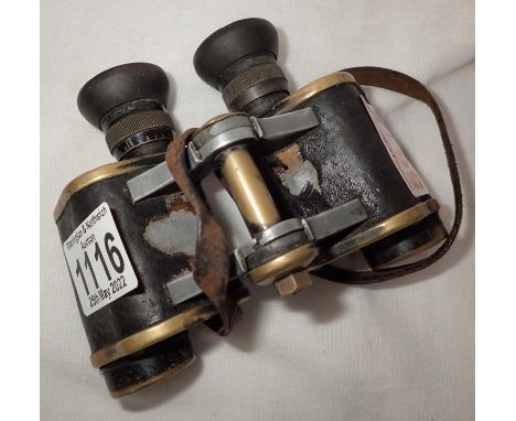 Pair of early 20th century Goerz, 6 x 24 binoculars, clear lenses and no condensation. P&amp;P Group 1 (£14+VAT for the first