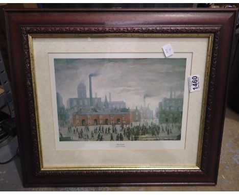 Framed Lowry print, 32 x 22 cm. Not available for in-house P&amp;P, contact Paul O'Hea at Mailboxes on 01925 659133 