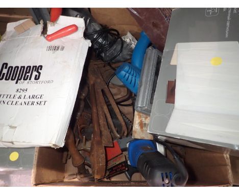 Mixed tools including heat gun and angle grinder. Not available for in-house P&amp;P, contact Paul O'Hea at Mailboxes on 0192
