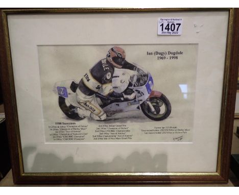Duggy Dugdale print, 25 x 15 cm. Not available for in-house P&amp;P, contact Paul O'Hea at Mailboxes on 01925 659133 
