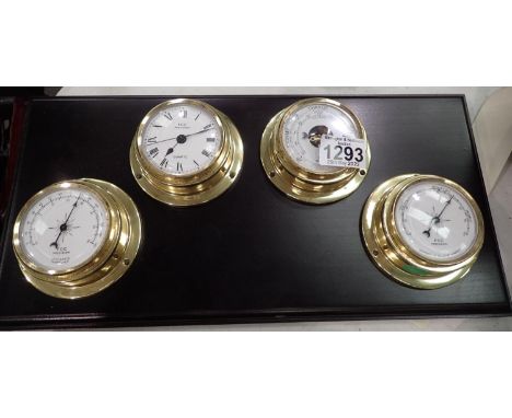 FCC Precision clock, thermometer, barometer, board mounted. Not available for in-house P&amp;P, contact Paul O'Hea at Mailbox