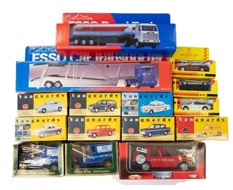 Die-Cast: A collection of assorted vehicles to include; Corgi, Vanguard, Lledo etc. (15) Please assess pictures.