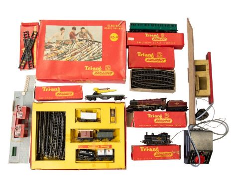 Triang Railways: Set RS.4 (incomplete), Princess Royal locomotive with tender, coach, 0-6-0 tank engine, various track, power