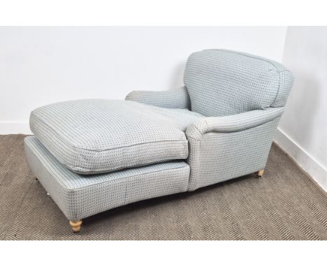 CONRAN DAYBED/CHAISE, Osborne &amp; Little upholstery, wooden feet with castors, 80cm H x 150cm L x 84cm.