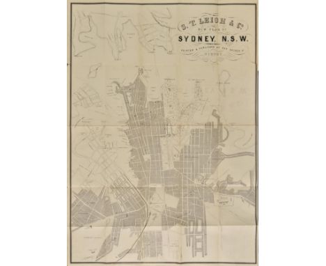 Sydney. The Handbook to Sydney and Suburbs, with a Plan of the City, and Map of the Colony, S.T. Leigh, Sydney [1867],  foldi