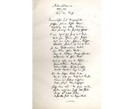 German Poetry. Gedichte [and] Erinnerungen von Friedrich Althaus [1829-1897],  2 manuscript volumes, both largely in Althaus'