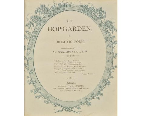 Booker (Luke). The Hop-Garden, A Didactic Poem, 1st edition, Newport: printed by H.P. Silvester, [1799], title within green p