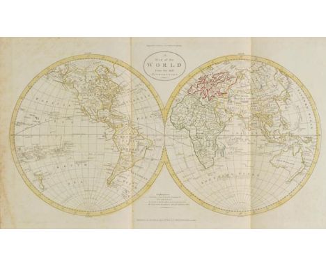 Guthrie (William). Untitled atlas volume, published C.Dilly & G.Robinson, 1785, folding hemispheral map of the world and a fo