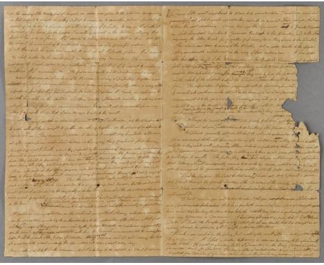 *Demerara Rebellion 1823. A long and important letter from Jane Smith, wife of the missionary John Smith, Demerara, [late] De