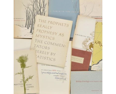 Frost (Robert, 1874-1963). A group of 10 poems printed as Christmas greetings booklets, New York: The Spiral Press, 1944/62, 
