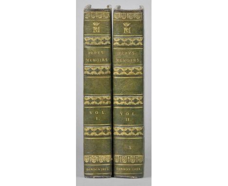 Braybrooke (Richard, Lord). Memoirs of Samuel Pepys, 2 volumes, Henry Colburn, 1825, bound without half-titles, thirteen engr