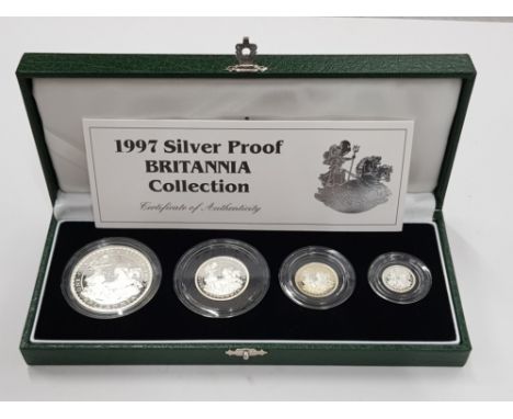 1997 SILVER PROOF 4 COIN BRITANNIA COLLECTION HOUSED IN ORIGINAL CASE