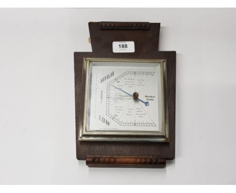 WOODEN WEATHER GUIDE HANGING BAROMETER     NA
