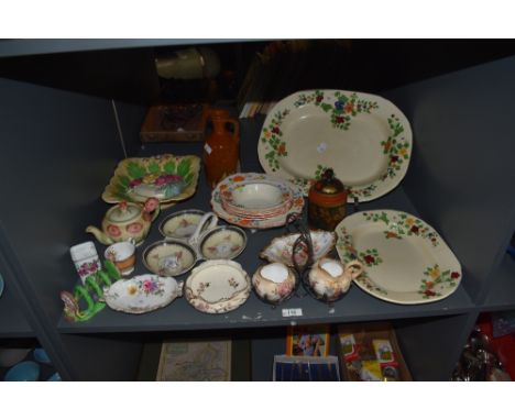 A group of mixed early 20th century tea wares, to include a miniature Royal Doulton blush ivory cream and sugar dessert set, 